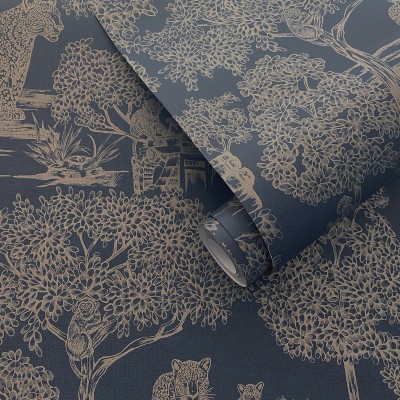 Papel pintado PAISAJE ORIENTAL AZUL MARINO JE91813