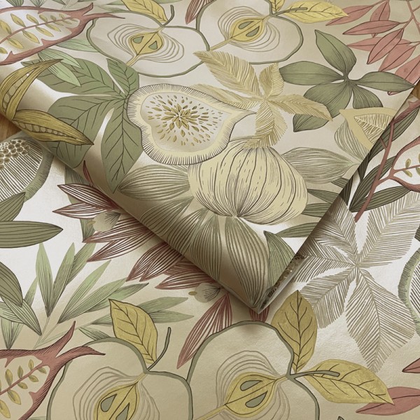 Papel de parede FRUTAS TROPICAIS DOURADO JE91842 Papel de parede FRUTAS TROPICAIS DOURADO JE91842