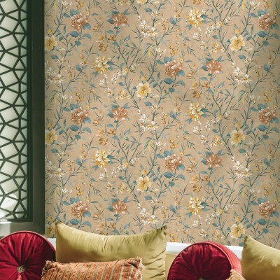 Paper pintat FLORS ASIÀTIQUES CORALL JE91854 2