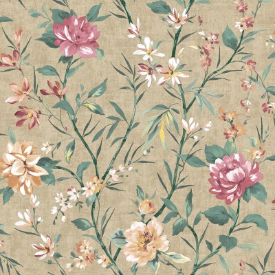 Paper pintat FLORS ASIÀTIQUES ROSA I TARONJA JE91851