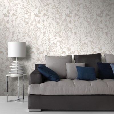Papel de parede RAMOS BEGE PÉROLA 10251-14