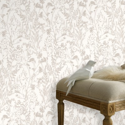 Papel de parede RAMOS BEGE PÉROLA 10251-14