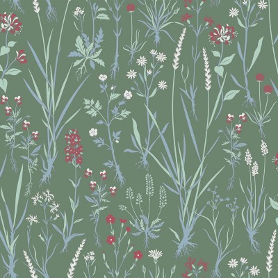 Paper pintat PLANTES SILVESTRES VERDE 5312-2