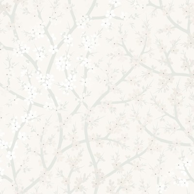 Papel pintado FLORES CEREZO PERLADO Y GRIS 5311-1