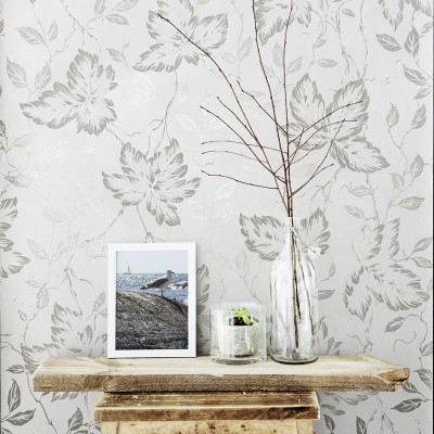 Papel pintado FLORAL PLATEADO 2965-2