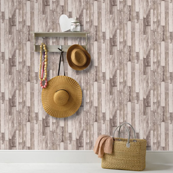 Papel de parede RIPAS DE MADEIRA VINTAGE MARROM