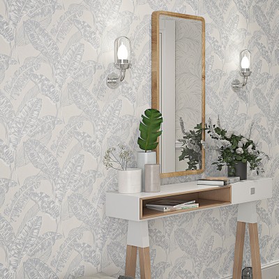 Papel pintado HOJAS PLATANERO GRIS