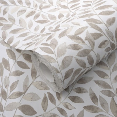 Papel de parede FOLHAS EM RELEVO MARROM