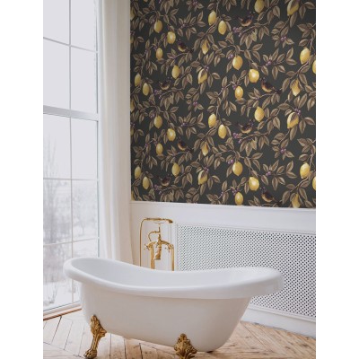 Papel pintado PÁJAROS ENTRE LIMONEROS MARRÓN CHARCOAL TM91892 Papel pintado PÁJAROS ENTRE LIMONEROS MARRÓN CHARCOAL TM91892