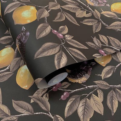 Papel pintado PÁJAROS ENTRE LIMONEROS MARRÓN CHARCOAL TM91892 Papel pintado PÁJAROS ENTRE LIMONEROS MARRÓN CHARCOAL TM91892