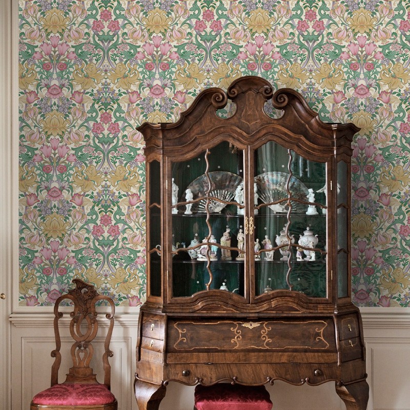 Papel pintado damasco floral