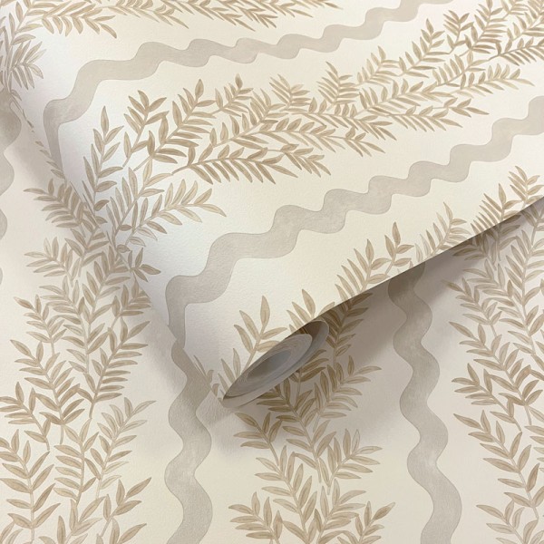 Papel pintado RAMITAS VERTICALES BEIGE Y GRIS TM91982