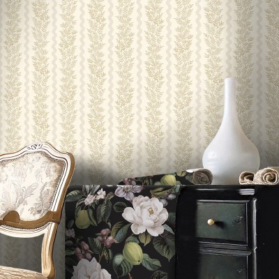 Papel pintado RAMITAS VERTICALES BEIGE Y GRIS TM91982