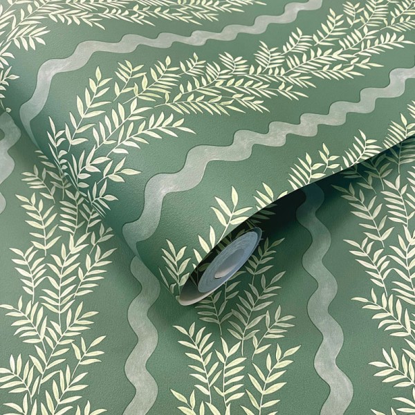 Papel pintado RAMITAS VERTICALES VERDE TM91983