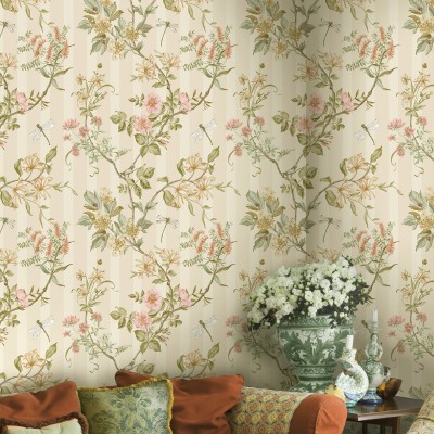 Papel de parede FLORA COM RISCAS BEGE TM91932 2