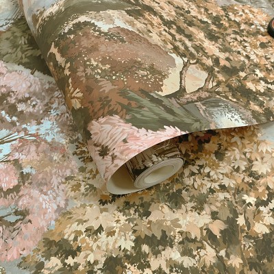 Papel de parede PAISAGEM ÁRVORES VERDE E MARRON TM91951