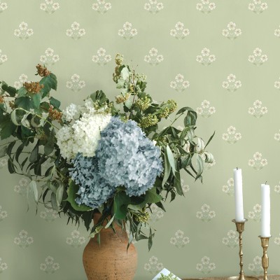 Papel pintado MARGARITAS VERDE TM91991