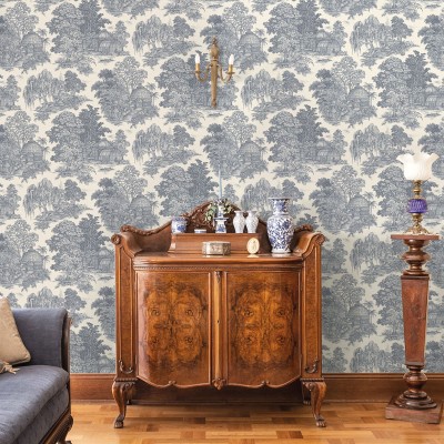 Papel de parede BOTÂNICO VINTAGE AZUL TM91971
