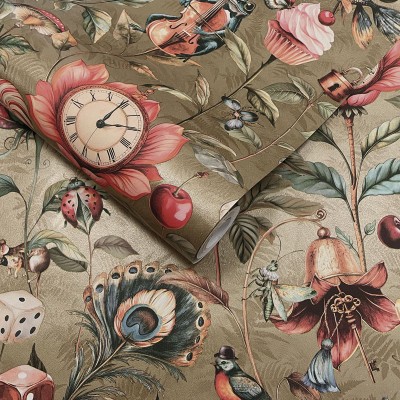 Papel de parede FANTASIA NATUREZA DOURADO ESCURO TM91940