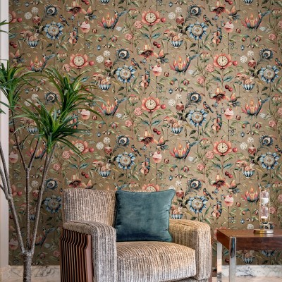 Papel pintado FANTASÍA NATURALEZA DORADO OSCURO TM91940 2