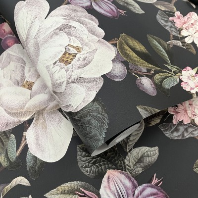 Papel de parede FLORAL ELEGANTE PRETO TM91911 Papel de parede FLORAL ELEGANTE PRETO TM91911