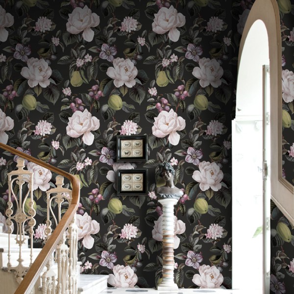 Papel de parede FLORAL ELEGANTE PRETO TM91911 Papel de parede FLORAL ELEGANTE PRETO TM91911