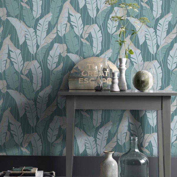 Papel de parede FOLHAS PALMA VERDE 10344-19