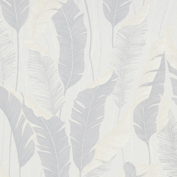 Papel pintado HOJAS PALMA BLANCO Y PLATEADO 10344-31