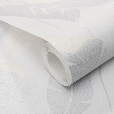 Paper pintat FULLES DE PALMA BLANC I PLATEJAT 10344-31