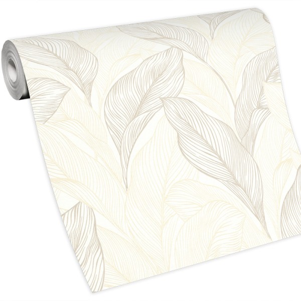 Papel de parede PALMA DOURADO E OFF WHITE 10282-02