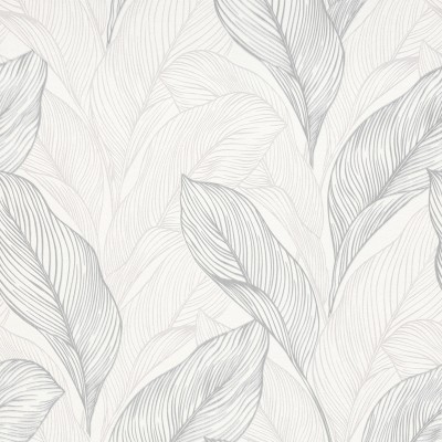 Papel de parede PALMA PRATEADO E BRANCO 10282-31
