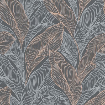 Papel pintado PALMA COBRE Y NEGRO 10282-10