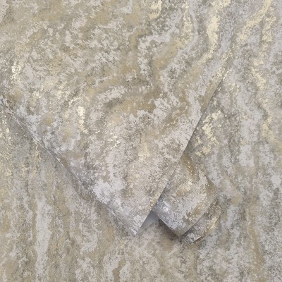 Papel de parede TEXTURA MINERAL CINZA E DOURADO TE66161