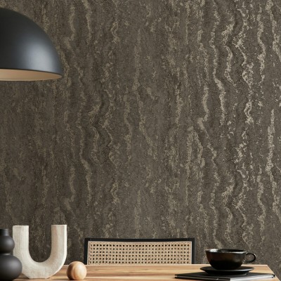 Papel de parede TEXTURA MINERAL CHARCOAL E DOURADO TE66163