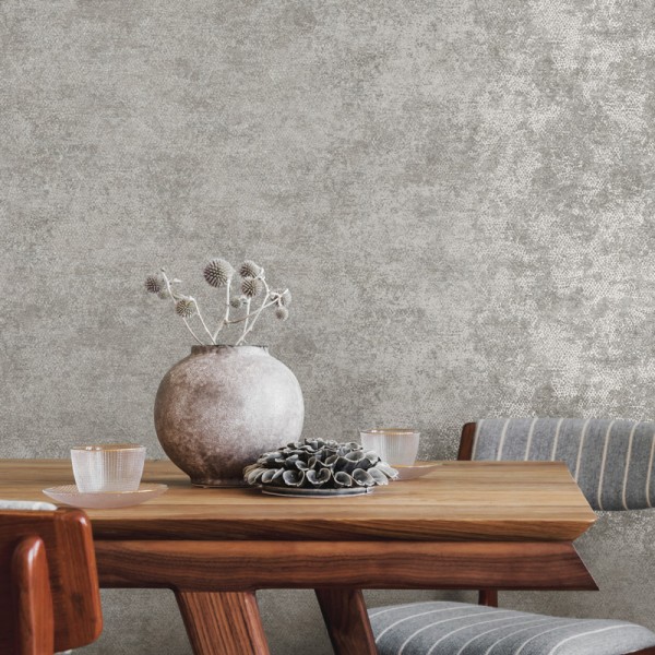 Papel de parede PELE ELEGANTE CINZA E PRATEADO TE66121