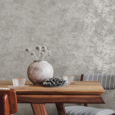Papel de parede PELE ELEGANTE CINZA E PRATEADO TE66121