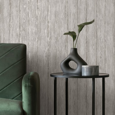 Paper pintat FUSTA VINTAGE GRIS I PLATEJAT TE66151
