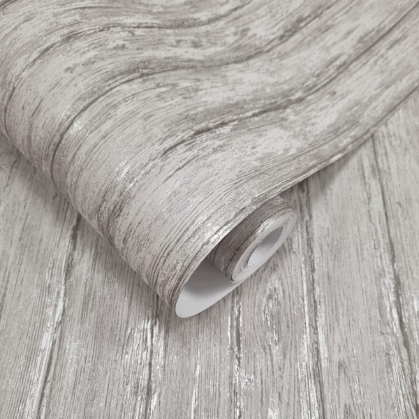 Paper pintat FUSTA VINTAGE GRIS I PLATEJAT TE66151