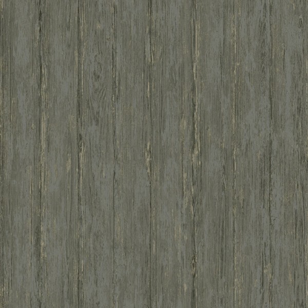 Papel pintado MADERA VINTAGE CHARCOAL Y DORADO TE66150