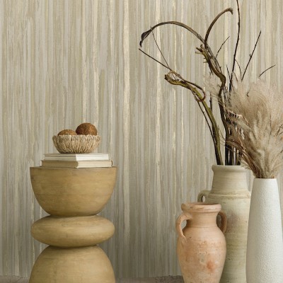 Papel pintado RAYAS ABSTRACTAS TAUPE Y DORADO TE66212 2