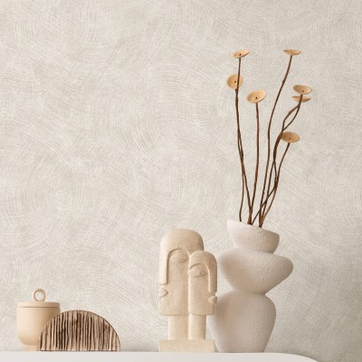 Papel de parede PÁTINA SEMI-CIRCULAR BRANCO CREME PÉROLA TE66170