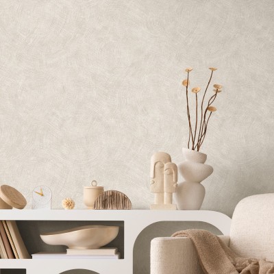 Papel de parede PÁTINA SEMI-CIRCULAR BRANCO CREME PÉROLA TE66170