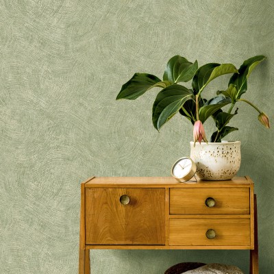 Papel pintado PATINA SEMICIRCULAR VERDE Y DORADO TE66172 2