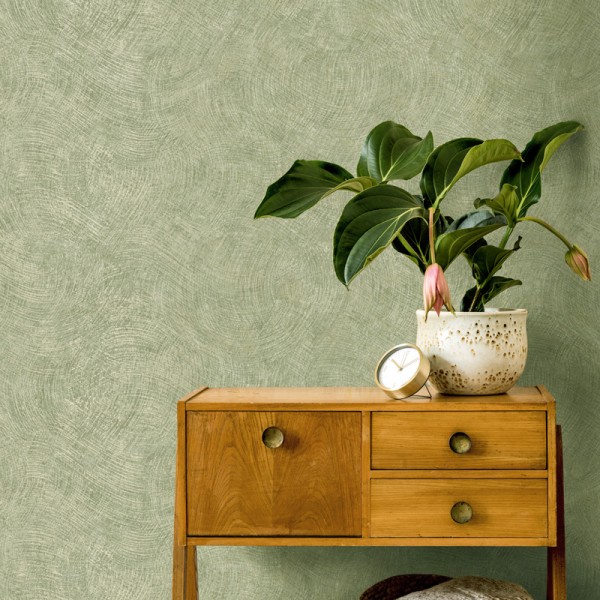 Papel de parede PÁTINA SEMI-CIRCULAR VERDE E DOURADO TE66172