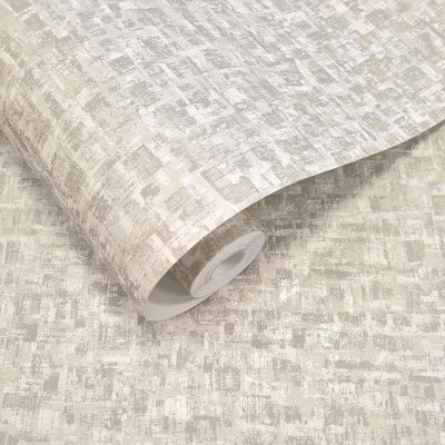 Papel pintado TEXTURA CUADROS GRIS PERLADO TE66190