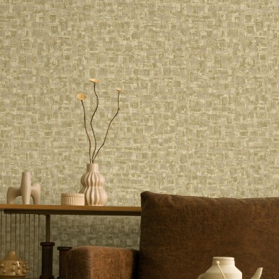 Papel de parede TEXTURA XADREZ BEGE DOURADO TE66192