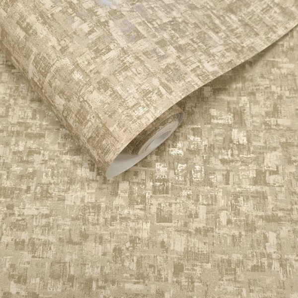 Paper pintat TEXTURA QUADRES BEIGE DAURAT TE66192