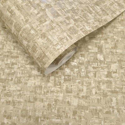 Papel de parede TEXTURA XADREZ BEGE DOURADO TE66192