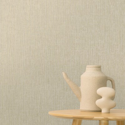 Papel de parede RÁFIA TRANÇADA CINZA E DOURADA TE66134 2