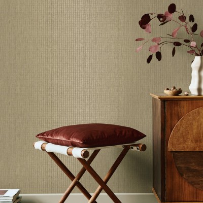 Papel de parede RÁFIA TRANÇADA MARROM ACINZENTADO E DOURADO TE66130 2